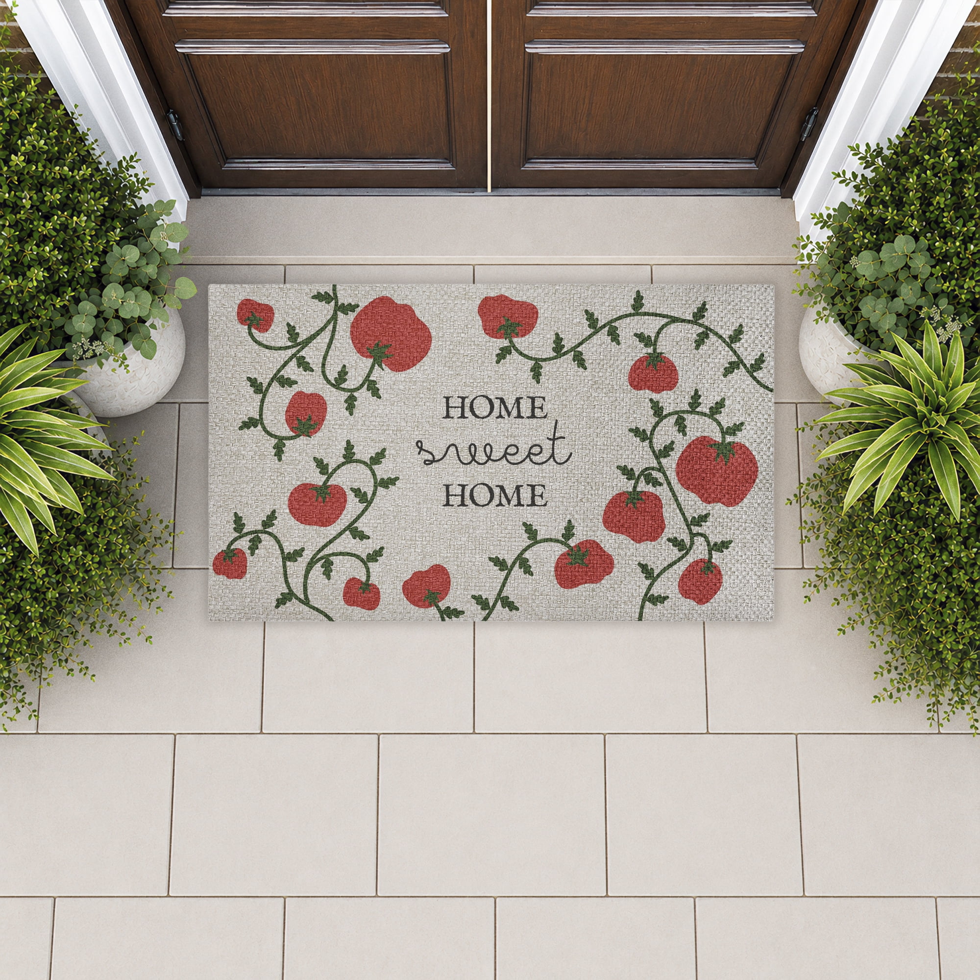 Stupell Industries Sweet Home Tomato Vine Printed Outdoor Imitation Sisal Floor Mat, design by Lil' Rue