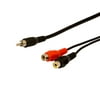 NavePoint 1-RCA Male to 2-RCA Female Audio Video Component Cable for HDTV, DVD, VCR, DVR 12 Ft