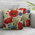 thumbnail image 3 of Nawypu  Poppy Floral Pillow Covers Spring Red Flowers Gifts Decorative Throw Pillow Cases Outdoor for Sofa Couch Bar Club Valentines Day Decor, 3 of 5