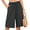 D1-Gray, variant on Women's High Waisted Bermuda Shorts, Casual Summer Linen Feel Wide Leg Lounge Shorts with Pockets Drawstring Light Khaki Shorts, Size L