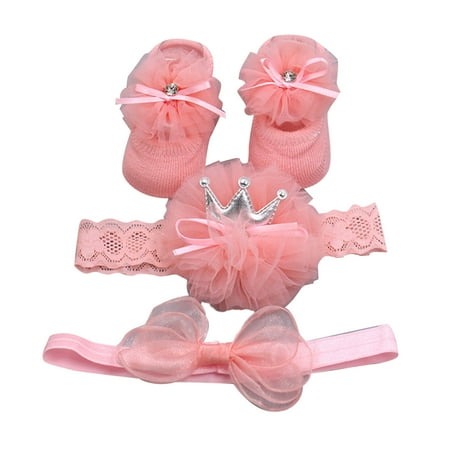 

Socks For Kids Kids Boys Girls Socks Bowknot Hairband Shoes 3Pcs Set