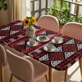 thumbnail image 3 of Red Black Boho Table Cloths for 3 Foot Rectangle Tables, Geometric Vintage Abstract Art Patio Waterproof Elastic Fitted Tablecloths, Washable Rectangular Table Cover for Camping, 3 of 8