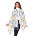 thumbnail image 3 of FORMRS Womens Scarf Winter Soft Long Big Warm Shawls Wrap Tassel Scarves, Purple Easter Eggs, 3 of 9