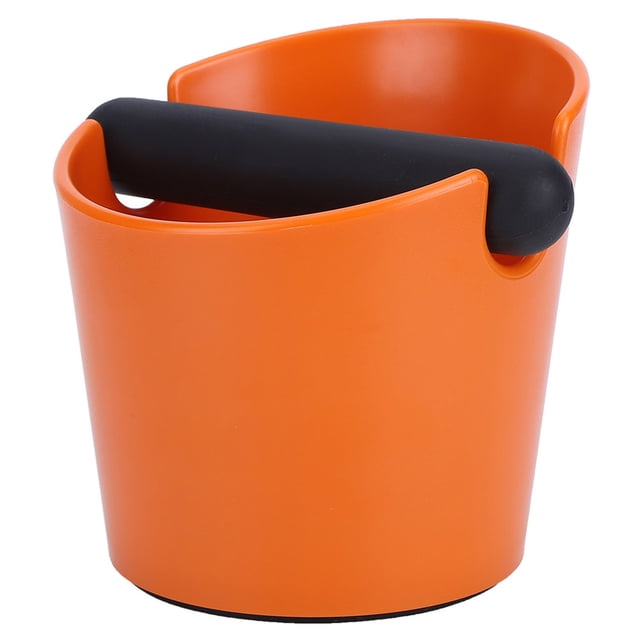 Fyearfly Knock Box pour usage domestique, fond antidérapant pour usage domestique, base en caoutchouc, panier pour cafetière, bar lait, magasins de thé orange