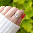 thumbnail image 3 of Just Breathe Ring for Women, Adjustable Heart Ring, Stainless Steel Spiral Wrap Healing Rings, Inspirational & Heart felt Gift, 3 of 5