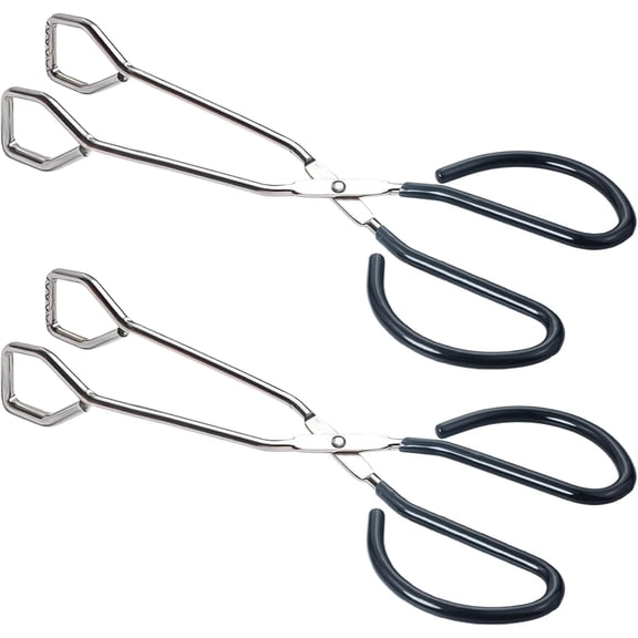 10-Inch Heavy Duty Stainless Steel Kitchen Scissor Tongs, Set of 2