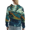 thumbnail image 7 of Sikiie Surfing Turtle Women's Casual Hoodies Long Sleeve Lightweight Pullover Tops Loose Sweatshirt-Medium, 7 of 7