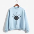 thumbnail image 2 of CEHVOM Femmes Mode Décontracté Imprimé Col Rond Ample Manches Longues Hauts Courts Blouse Chandails Sans Capuche Liquidation, 2 of 5