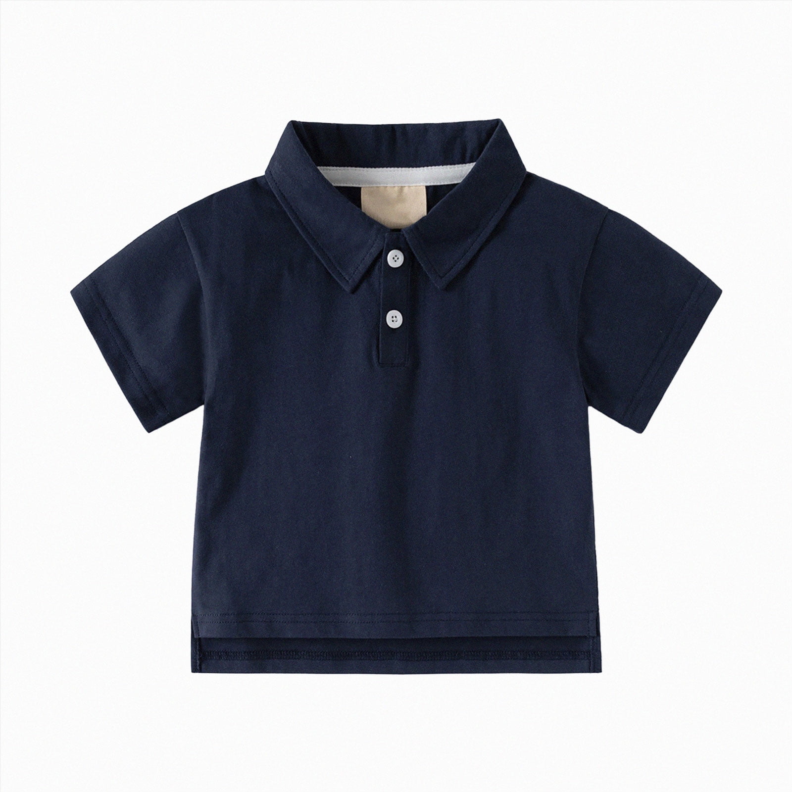 WUANDIXFA Button Up Boys Shirt 1-8 Years Golf Shirts for Boys Short Sleeve Moisture Wicking Performance Kids Sport Boys Shirts Navy 2-3 Years
