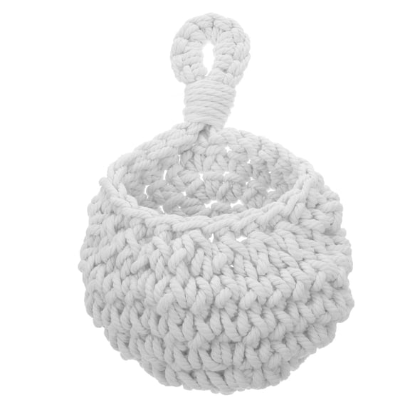OULII Kitchen Wall Organizer with White Cotton Rope, Fruit and Vegetable Storage Holder, 1 Piece