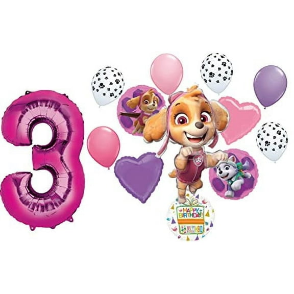 Paw Girl Pups on Patrol Skye 3rd Birthday Party Supplies Balloon Bouquet Decorations
