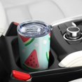 thumbnail image 5 of 20 Oz Summer Watermelon Coffee Tumbler Double Wall Insulated Stainless Steel Water Bottle | Metal Reusable Thermoses Flask with Cup Cap | Leak & Sweat Proof with Anti-Dust Lid, 5 of 7