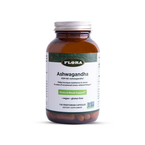 Flora Health Ashwagandha Root Capsules KSM-66 300mg, Improve Sleep, Increase Energy, Resistance to Stress, Full Spectrum Extract -120 Vegetarian Capsules