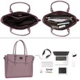 thumbnail image 7 of Mosiso Women Laptop Tote Bag Compatible 15.6-17 Inch MacBook&Notebook, Premium PU Leather Business Work Travel Shoulder Handbag with Thick Shockproof, Purple, 7 of 7