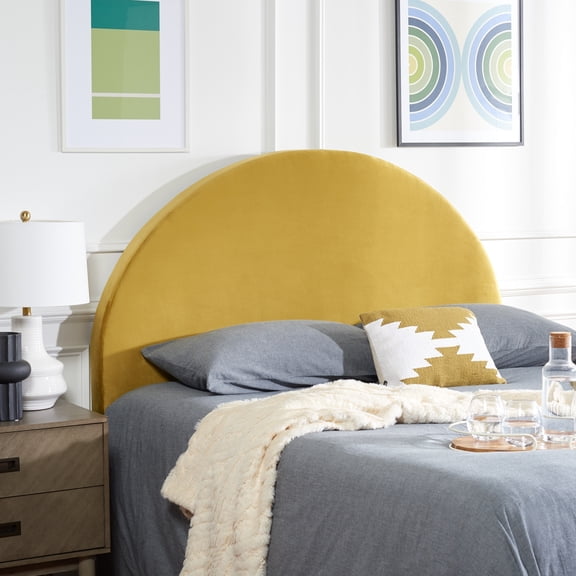 Safvieh Sunnira Arched Full Coastal Headboard, Mustard