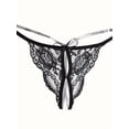 thumbnail image 1 of Tangas de encaje floral, bragas transparentes con entrepierna abierta y ribete festoneado, lencería y ropa interior sexy para mujer, 1 of 5