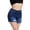 Dark Blue 2, variant on jinghuiyue Womens Ripped Denim Shorts Mid Rise Stretchy Frayed Raw Hem Casual Summer Jean Shorts L