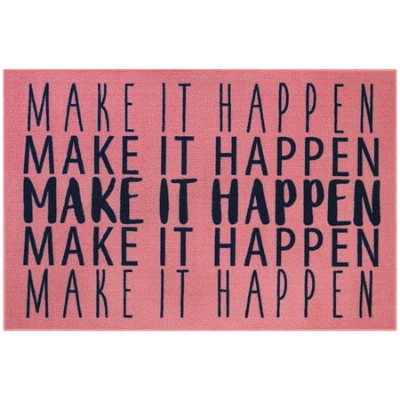 Mainstays Make It Happen Loop Pile Script Print 3'x4" x 5' Room Rug, Multiple Colors