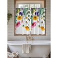 thumbnail image 4 of Spring Floral Bathroom Window Curtain, Yellow Pink Flowers Farmhouse Botanical Light Filtering Coffee Kitchen Curtains, Bedroom Living Room Curtains 2 Panel 84"x54", 4 of 6