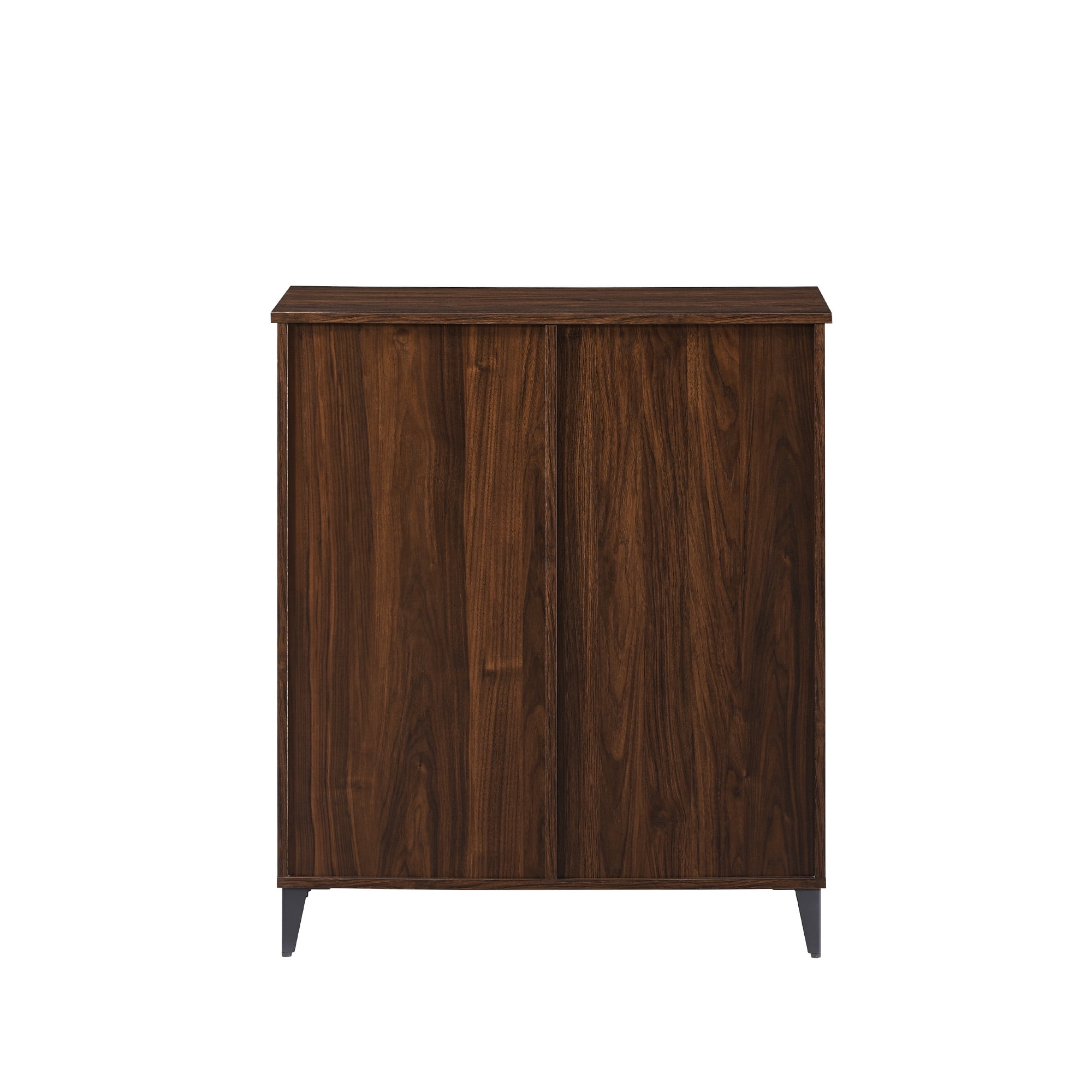 Walker Edison Transitional Grooved Door Accent Cabinet, Dark Walnut