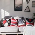 thumbnail image 2 of Juego de 4 fundas de cojín decorativas para sofá, dormitorio, sofá, silla, coche, cama y jardín, 45 x 45 cm (abstracto, rojo y negro), 2 of 5