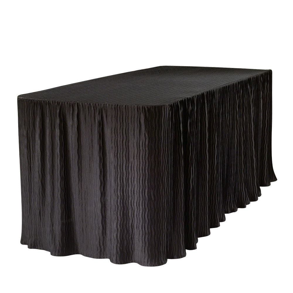 Black Polyester Rectangular Tablecloth for 6 ft Folding Tables