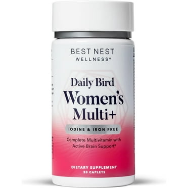 Best Nest Wellness Women's Multivitamin with B12, Iodine & Iron Free Organic Blend, Vegan, Once Daily Methylated Vitamins, 50 Women Multivitamin, 30Ct