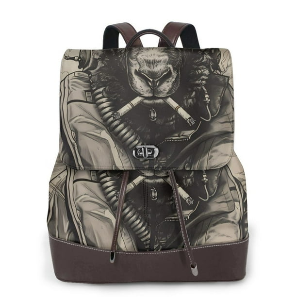 Balery Vintage Ram Pilot Mochila de Cuero para Mujeres, Gran Capacidad, Bolsa de Viaje Multifuncional, Mochila de Cuero y Bolsa de Hombro para Mujeres
