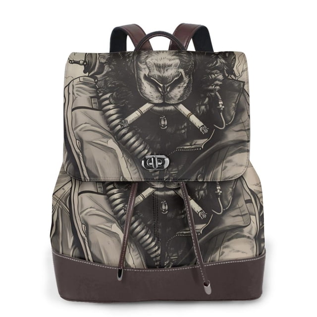 Fotbe Vintage Ram Pilot Mochila Bolso con Estampado para Mujer, Mochila Antirrobo de Nylon Impermeable, Bolsa Ligera de Hombro