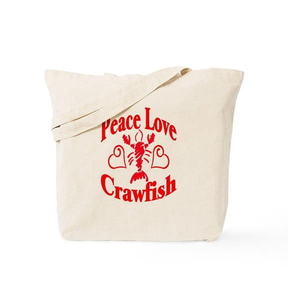 CafePress - Peace Love Crawfish Tote Bag - Unisex Canvas Tote Bag, Beige, 1-Piece