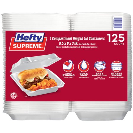 Hefty Supreme Foam 1 Compartment Hlc (125 Ct.)