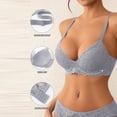 thumbnail image 2 of Feancey Low Cut Bras for Women Wireless Push Up Bra Support Comfort Bralettes Solid Color Casual No Underwire Everyday Brassiere Gray XL, 2 of 10