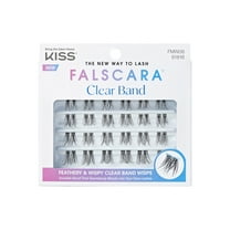 KISS FALSCARA Clear Band False Eyelashes, Lash Extensions, 24 Lash Clusters