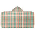 thumbnail image 5 of Yayeee Kids Hooded Towel with Hand Pockets Beach Soft Absorbent Bath Wrap 50 x 23.5 inch, Red Green Tartan Pattern, 5 of 5