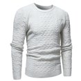 thumbnail image 1 of Hombres Sólido O-cuello Manga larga Invierno Tejer Tops Jersey Blusa Suéter Pompotops hdfakjf10294, 1 of 5