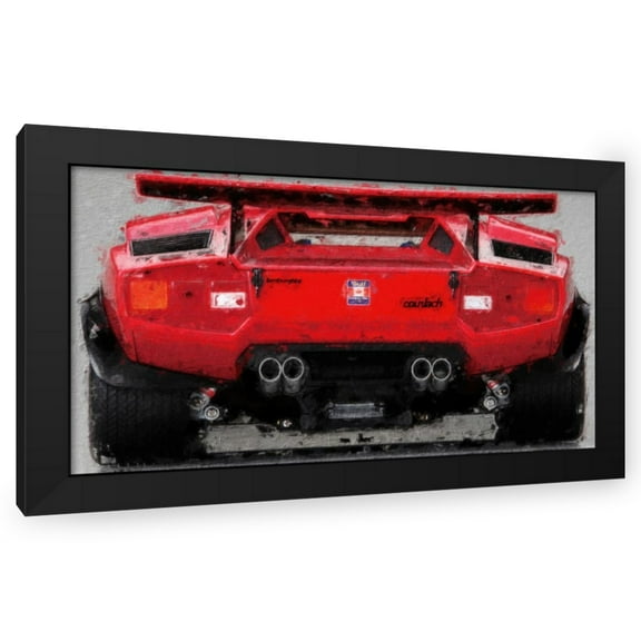 Stephen Chambers 24x15 Black Modern Wood Framed Wall Art Titled - Lamborghini Countach 5