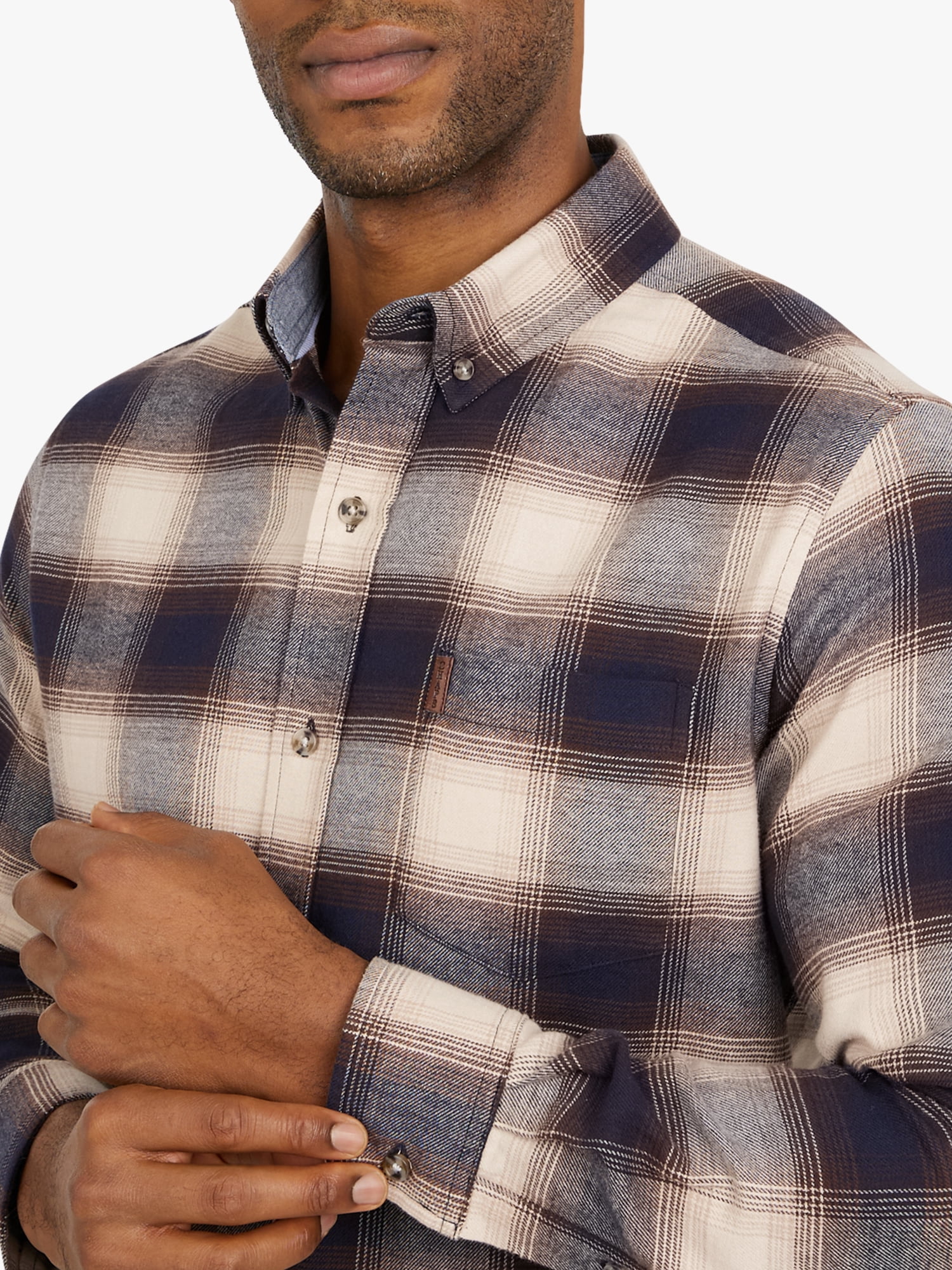 Chaps Men's and Big Men's Comfort Stretch Flannel Shirt, Sizes S-2XL