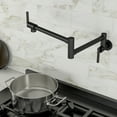 thumbnail image 2 of Kichae Matte Black Pot Filler Faucet, Wall Mount Kitchen Faucet with Double Joint Swing Arm and Single Hole 2 Handles, 2 of 9