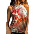 thumbnail image 2 of LoyisViDion Womans Shirts Women's Tops Fashion Casual Loose Strapless Printed Ladies Halter Neck Vest Tops Red 12(XXL), 2 of 6