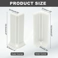 thumbnail image 2 of Uxcell Bloques de Esquina de Zócalo Autoadhesivos, Protector de Esquina de Pared de 4.07" 2 Esquinas Interiores y 2 Exteriores - Conector para Bordes de Pared y Muebles Blanco, 2 of 7