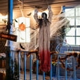 thumbnail image 4 of Fnyoxu 40 Inch Halloween Hanging Ghost Decoration, Halloween Scary Hanging Ghost Girl with Light-up Head for Halloween Outdoor, Yard, Patio Decoration, Halloween Haunted House Decorations, 4 of 7