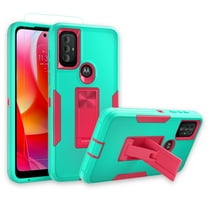 NIFFPD Motorola Moto G Power 2022 Case with Screen Protector Magnetic Kickstand Car Mount Protection Case Cover for Moto G Power 2022 Green&Rose red