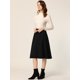thumbnail image 2 of Falda de gamuza sintética para mujer Faldas midi vintage plisadas de cintura alta Negro L, 2 of 6