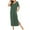Green, variant on Women Nightgown Short Sleeve Soft Nightshirt Full Length Dress Sleepwear