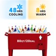 thumbnail image 2 of FreeLung 80QT Rolling Cooler Cart with Wheels Ice Chest Outdoor Backyard Coolers on Wheels Red, 2 of 7