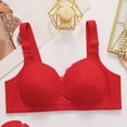 thumbnail image 4 of Wdgfv Daisy Bras for Older Women Front Closure Convenient Everyday Bras Mid Buttons Comfortable No Underwire Gathering Bras Red 46, 4 of 5