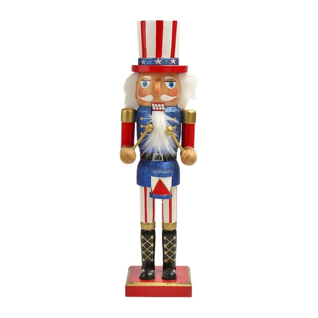 Adorno navideño de Cascanueces americano de madera de 15 pulgadas, muñeco soldado