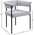 thumbnail image 3 of Meridian Furniture Malin Grey Boucle Fabric Dining Chair (Set of 2), 3 of 8