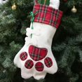 thumbnail image 4 of Pink Colgador de medias navideñas para gatos, bolsa de medias con pata de gato grande de arpillera personalizada, accesorios de regalo para mascotas para fiestas navideñas, 4 of 4