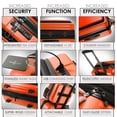 thumbnail image 3 of Juego de equipaje TRAVELARIM Hard Shell con ruedas giratorias, 4 piezas, naranja, 3 of 9